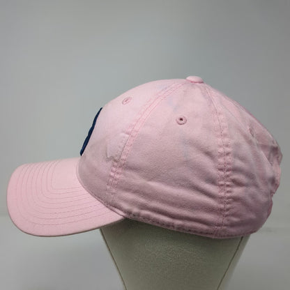 Decky Baseball Cap Pink OSFM Blue Geometric Logo Cotton Slideback Hat Adjustable