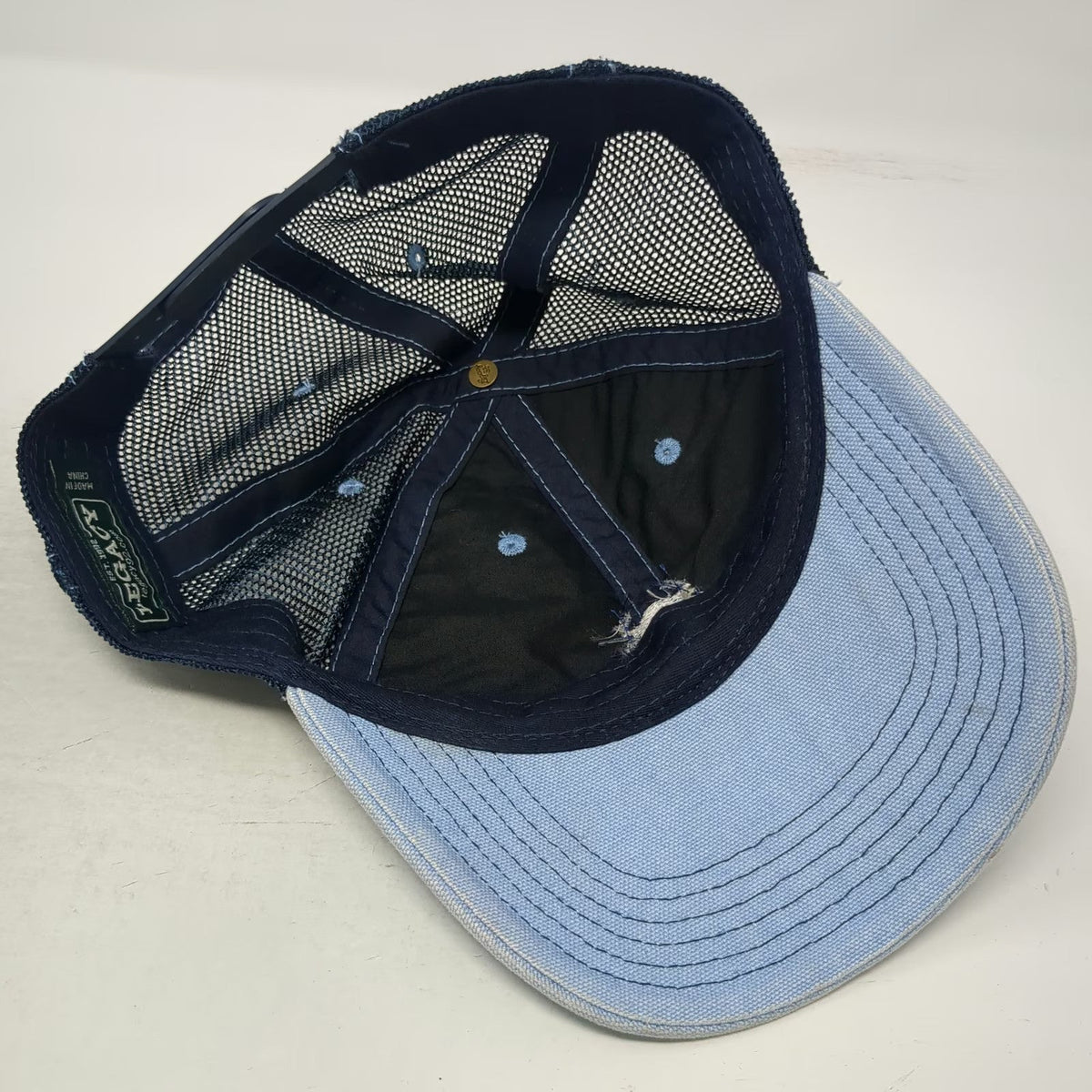 Legacy Trucker Hat Blue One Size Mesh Back Embroidered Crab Adjustable Snapback