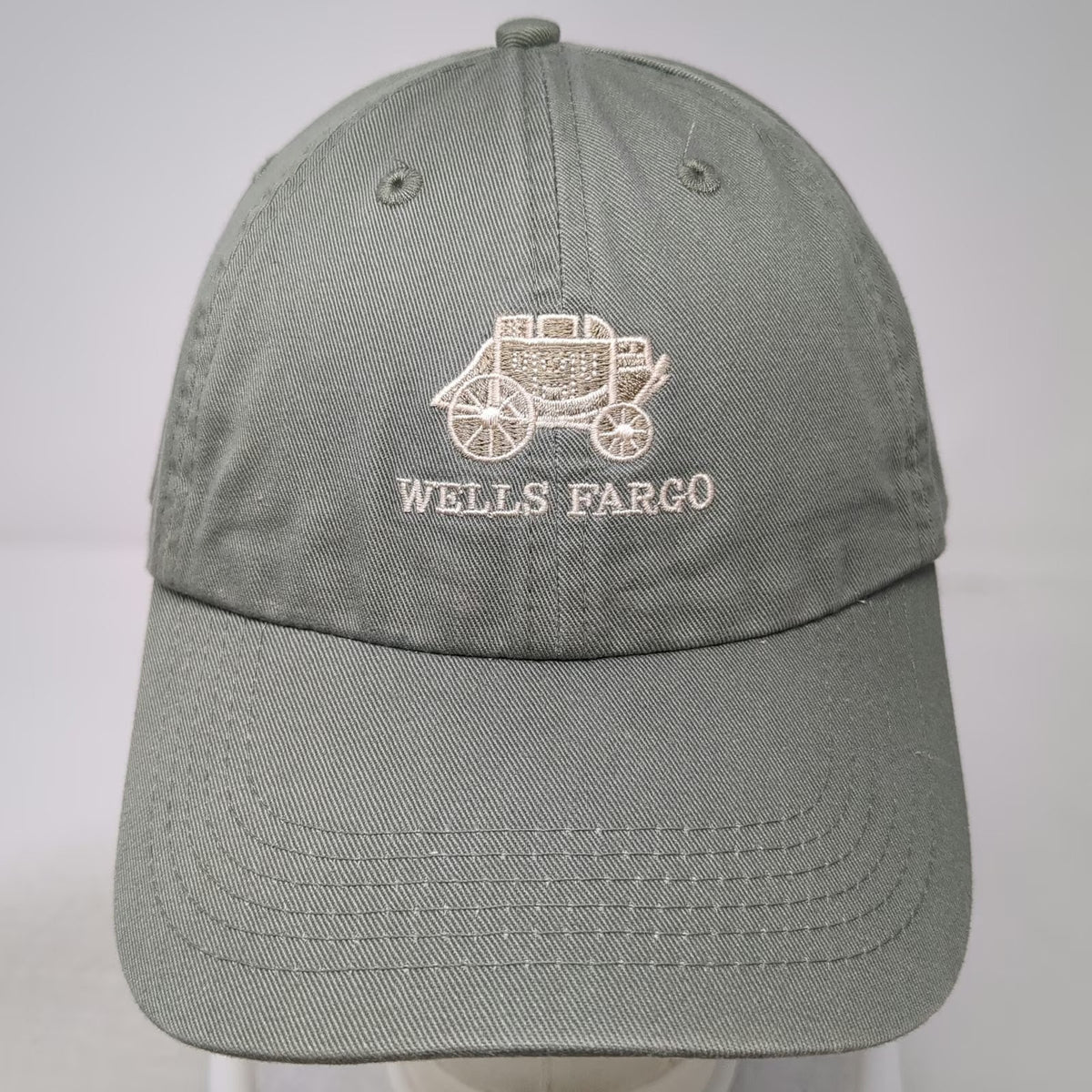 GSC Wells Fargo Baseball Cap Green One Size Slideback Stagecoach Logo Hat