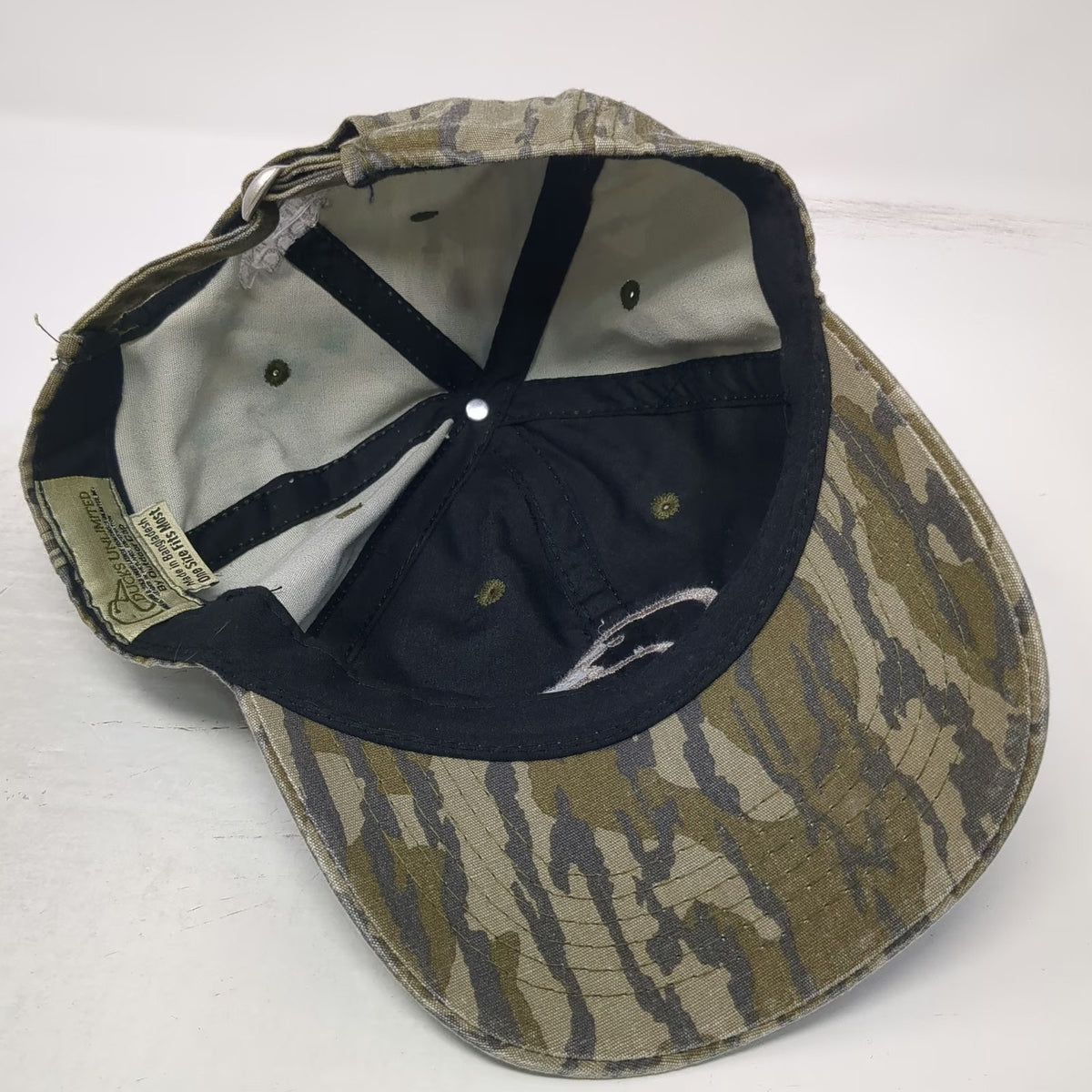 Ducks Unlimited Baseball Cap Green One Size Camo Duck Head Slideback hat