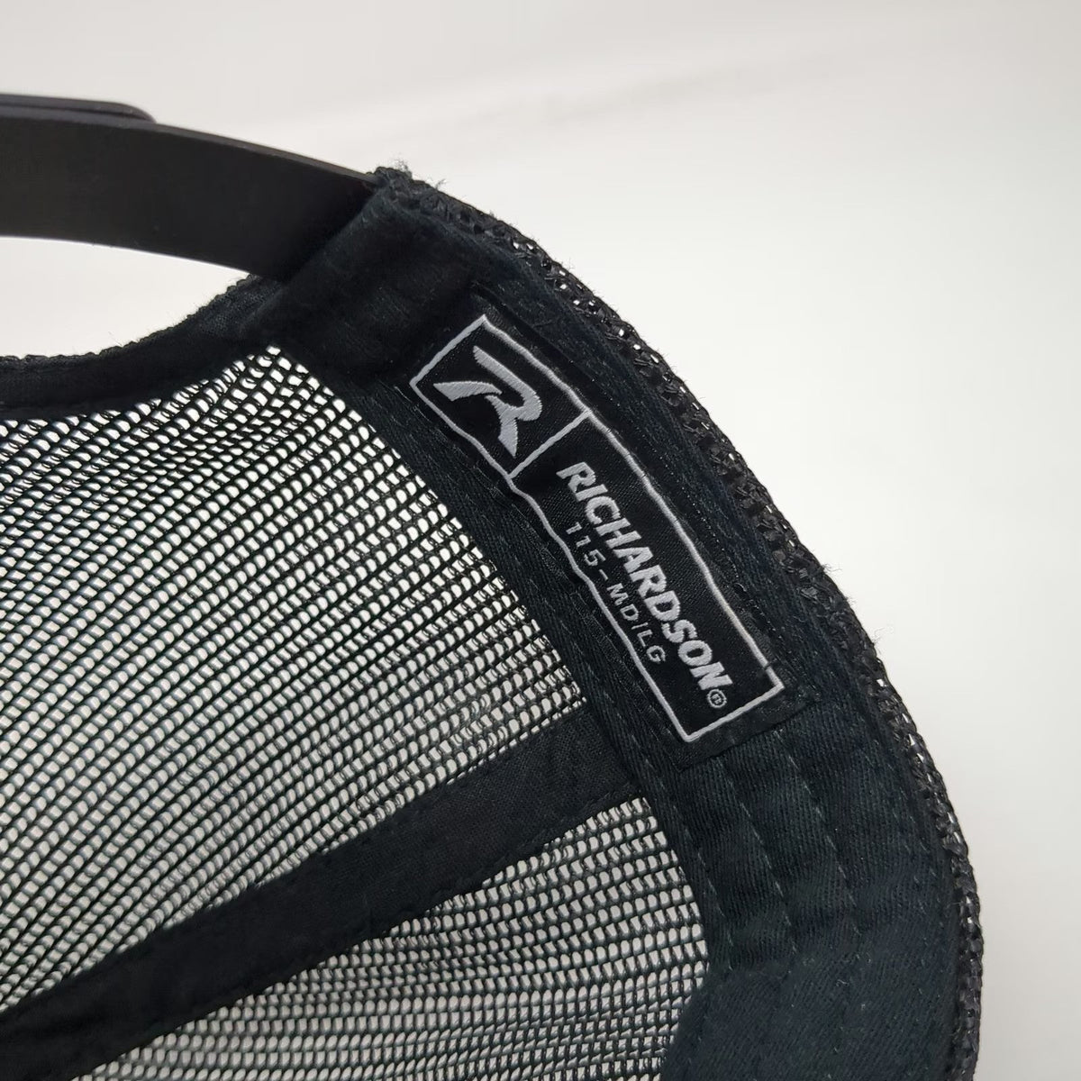 Richardson Trucker Hat Gray Black L Snapback Maine Drilling Blasting Leather