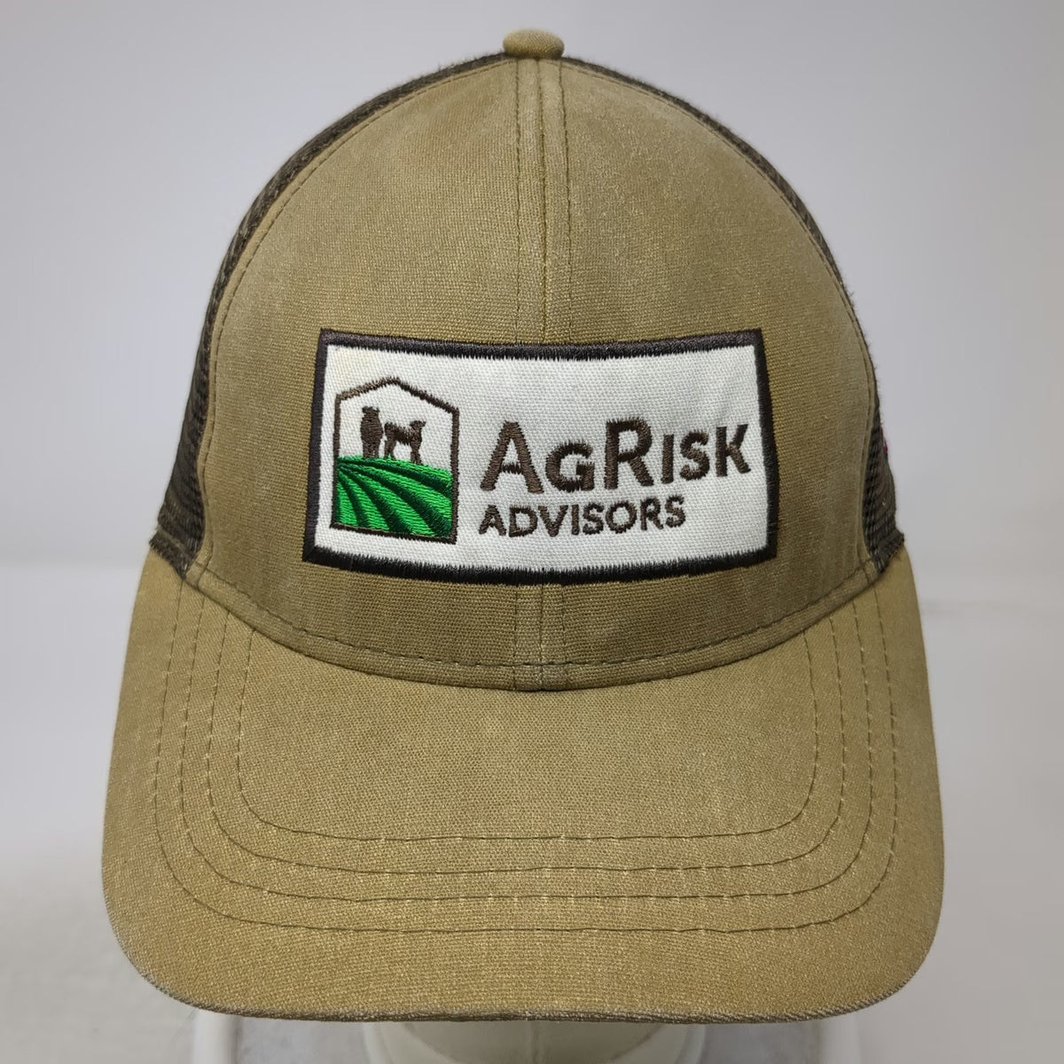 Ouray Baseball Cap Brown One Size Mesh Back Strapback AgRisk Advisors Patch Hat