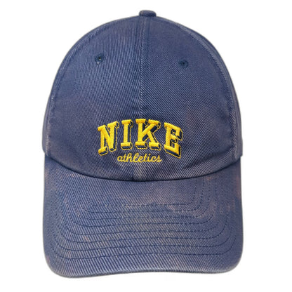 Nike Baseball Cap Blue One Size Athletics Logo Embroidered Slideback Cotton Hat