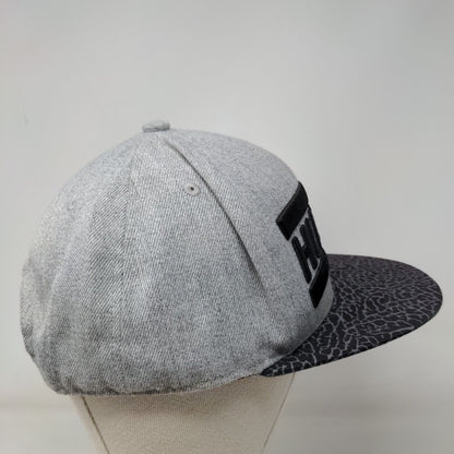 Hustle Snapback Hat Gray One Size Adjustable Embroidered 6 Panel Sole Addiction