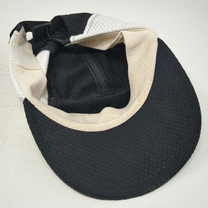 SportHill 5 Panel Black White One Size Running Mesh Side Panels Adjustable Hat