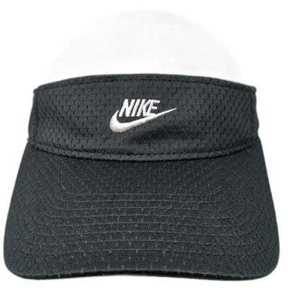 Nike Visor Black One Size Mesh Adjustable Embroidered Logo Sport Golf Tennis Hat