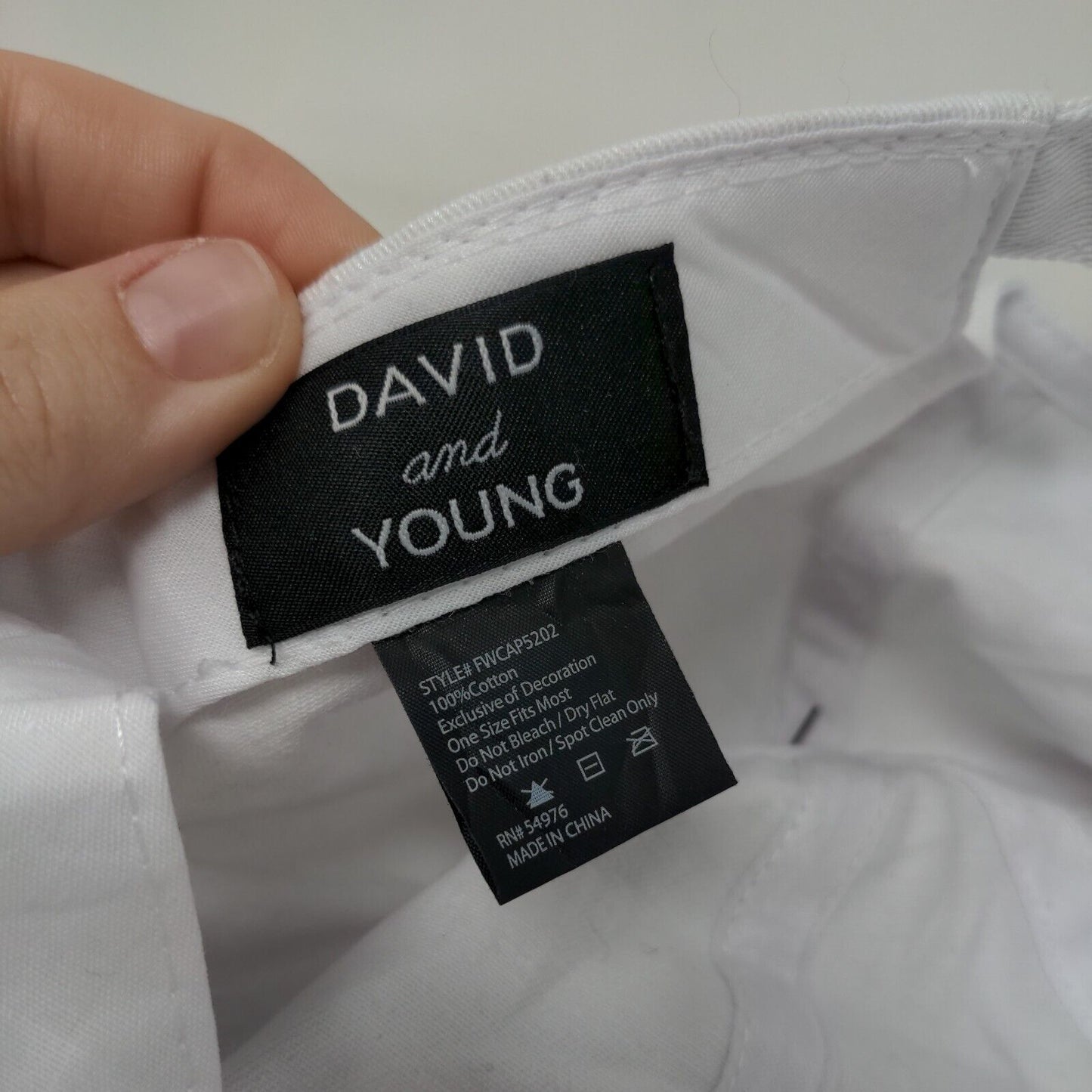 MAMA Slideback Hat White OSFM Adjustable David And Young W/Tags