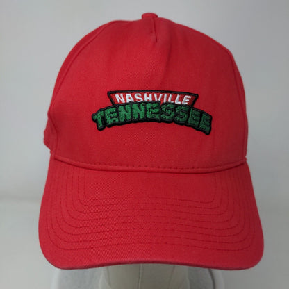 Nashville Tennessee Snapback Hat Red One Size Embroidered 5 Panel
