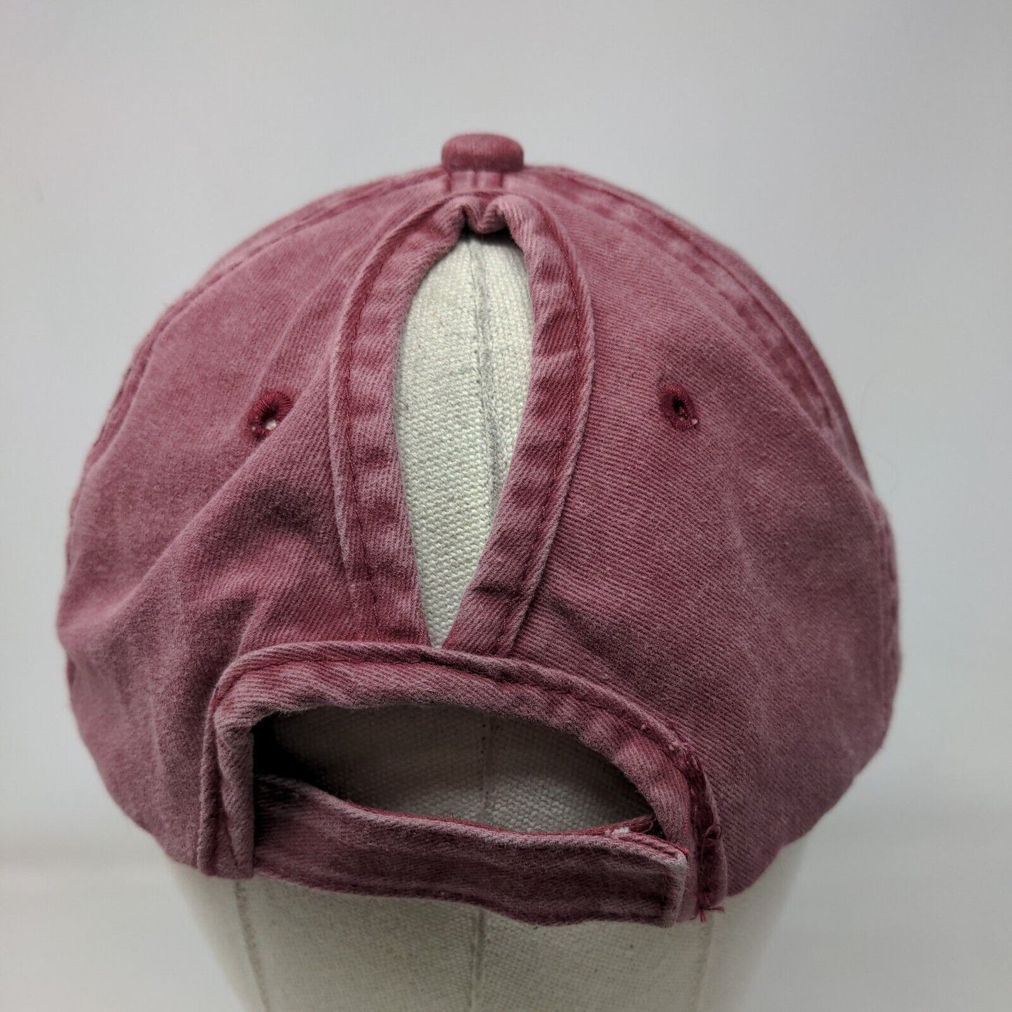 Unbranded Strapback Hat Ponytail Red One Size Adjustable Solid Blank