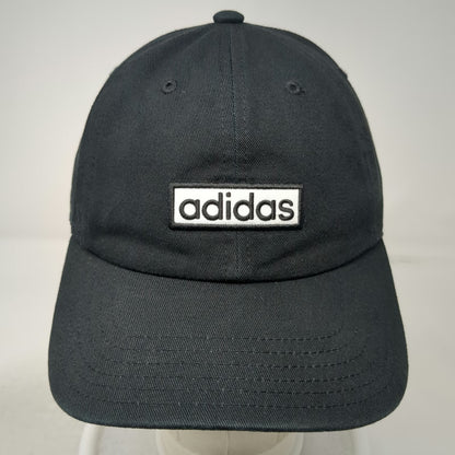 Adidas Baseball Cap Black One Size Box Logo Cotton Strapback Aeroready hat