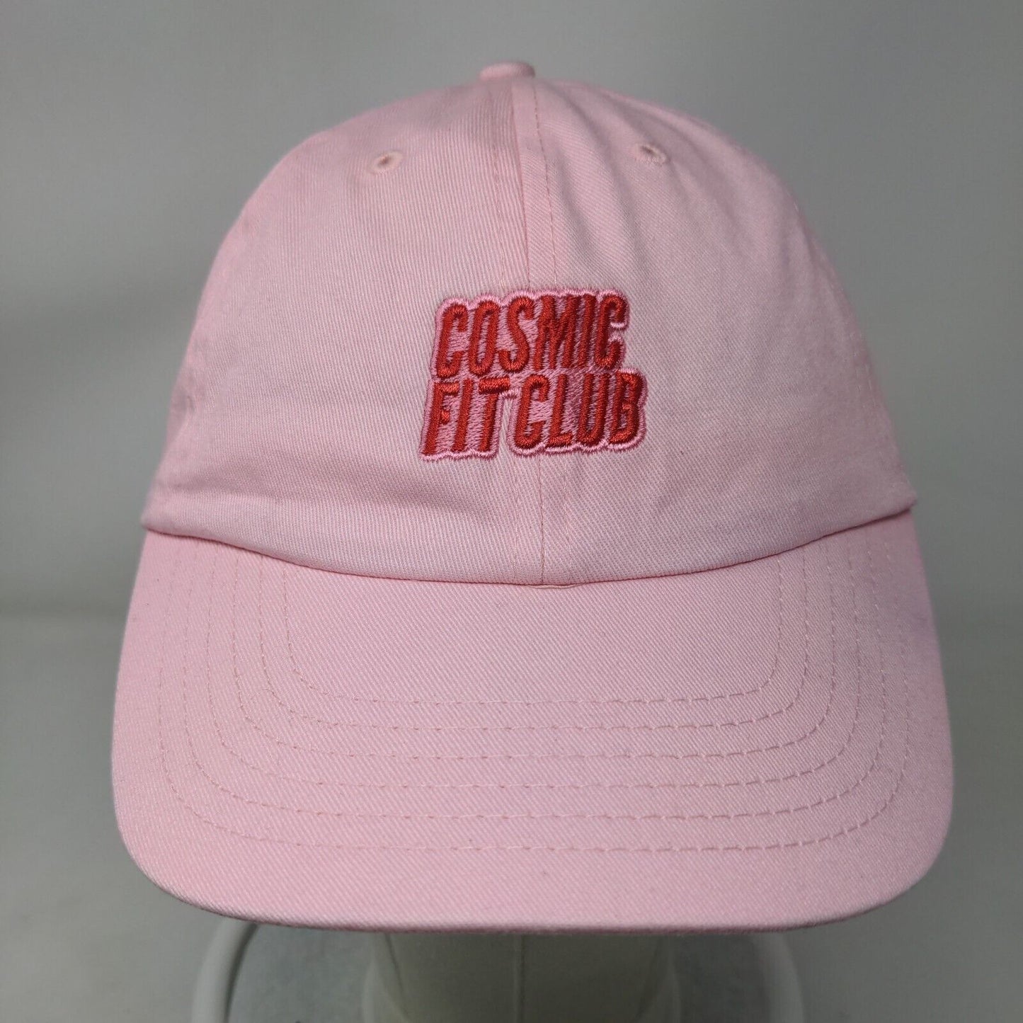 Cosmic Fit Club Slideback Hat Pink One Size Adjustable Embroidered 6 Panel