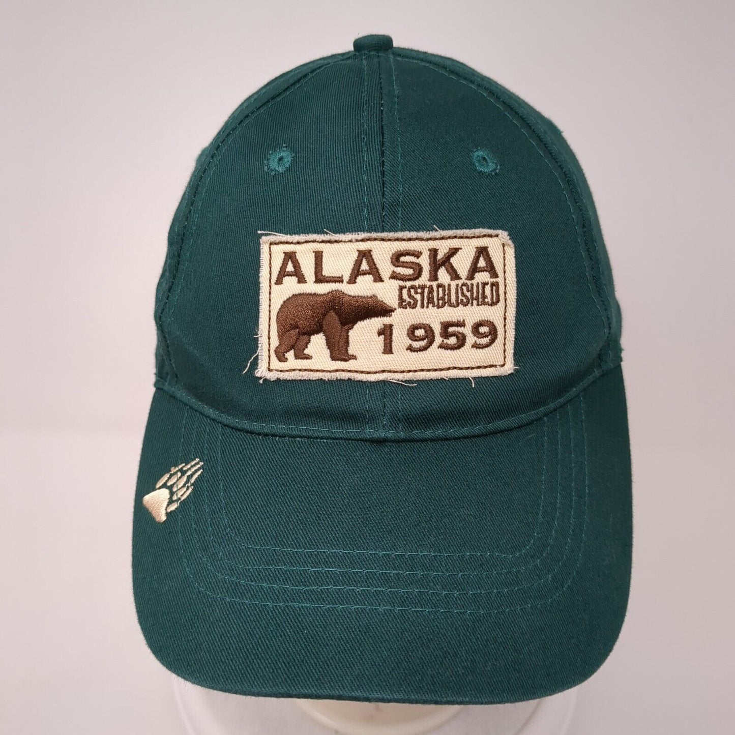Alaska Established 1959 Strapback Hat Green One Size Adjustable 6 Panel