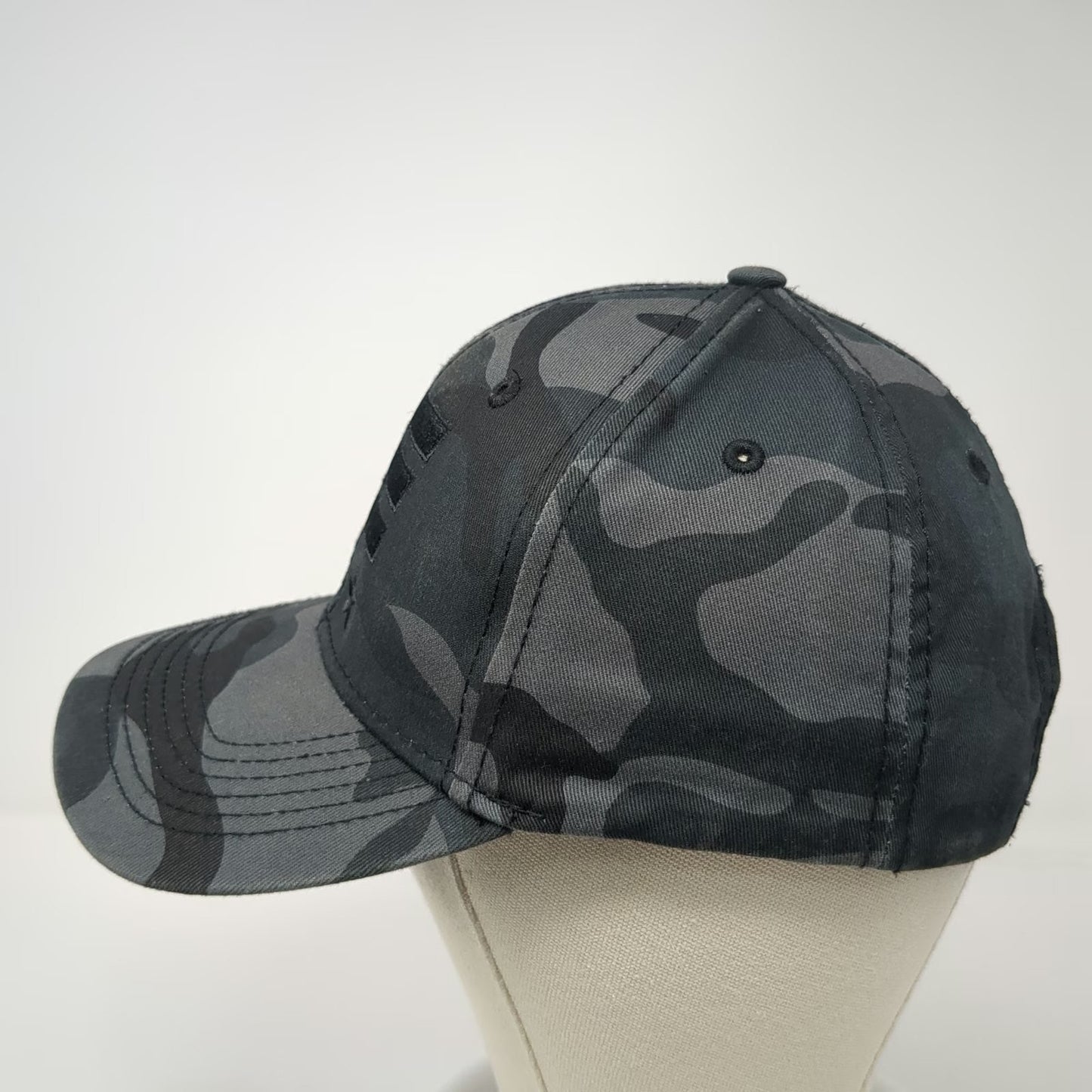 H3 Headwear Snapback Hat Gray Black One Size Camo Stars Bars Structured Graphic
