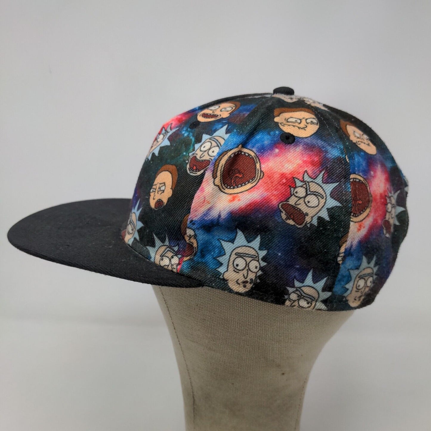 Rick & Morty Men's Snapback Hat Multicolor OSFM All Over Print Graphic Print