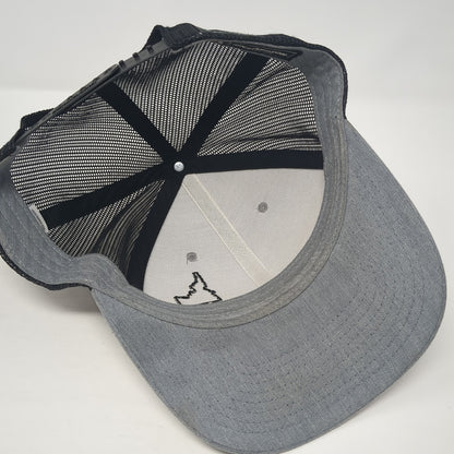 Idaho Roots Snapback Mesh Back Trucker Hat Gray One Size Colorblock