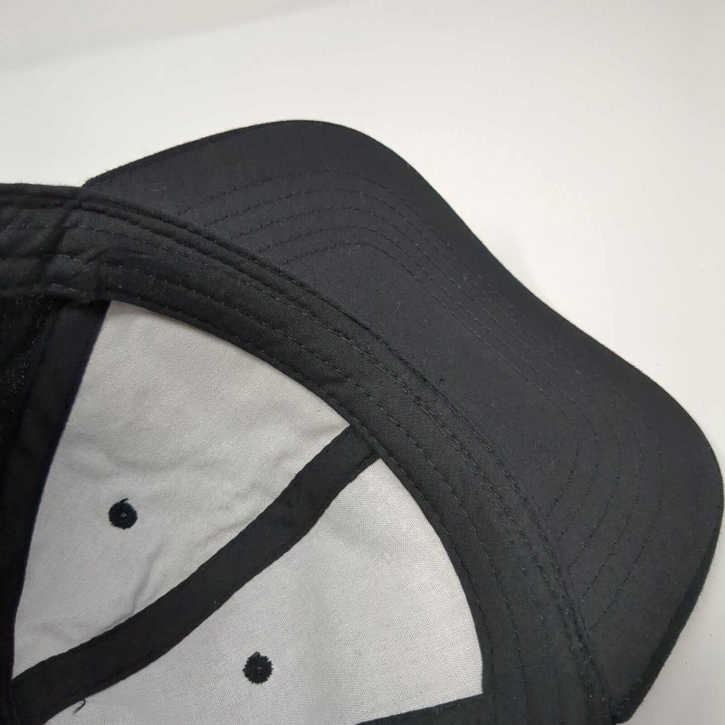 Unbranded Strapback Hat Black Soot One Size Adjustable Vent Holes Blank