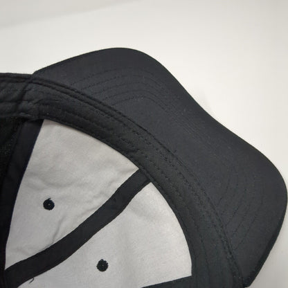 Unbranded Strapback Hat Black Soot One Size Adjustable Vent Holes Blank