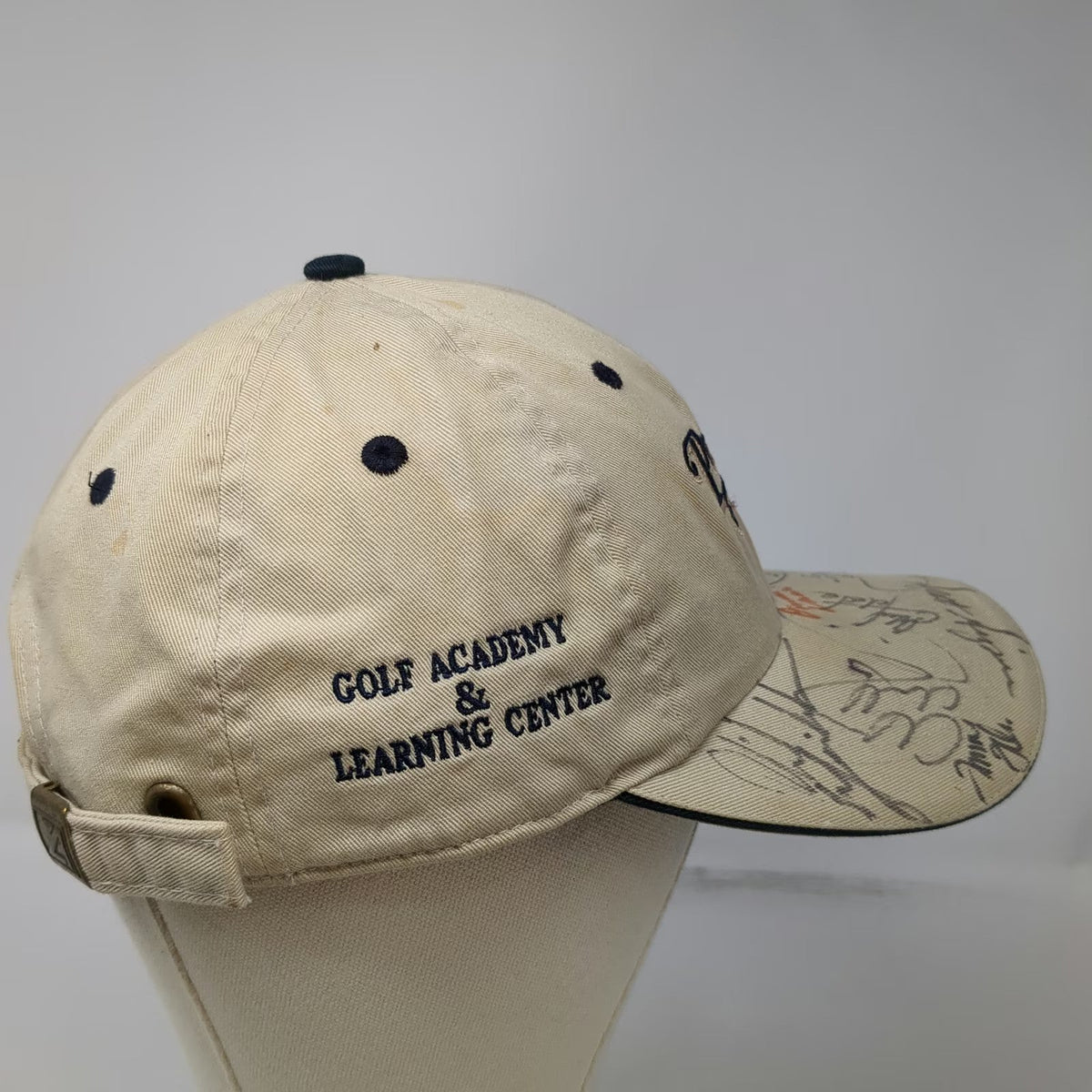 Ahead Pro First Tee San Diego Golf Baseball Cap Beige OSFM Hat Autographed