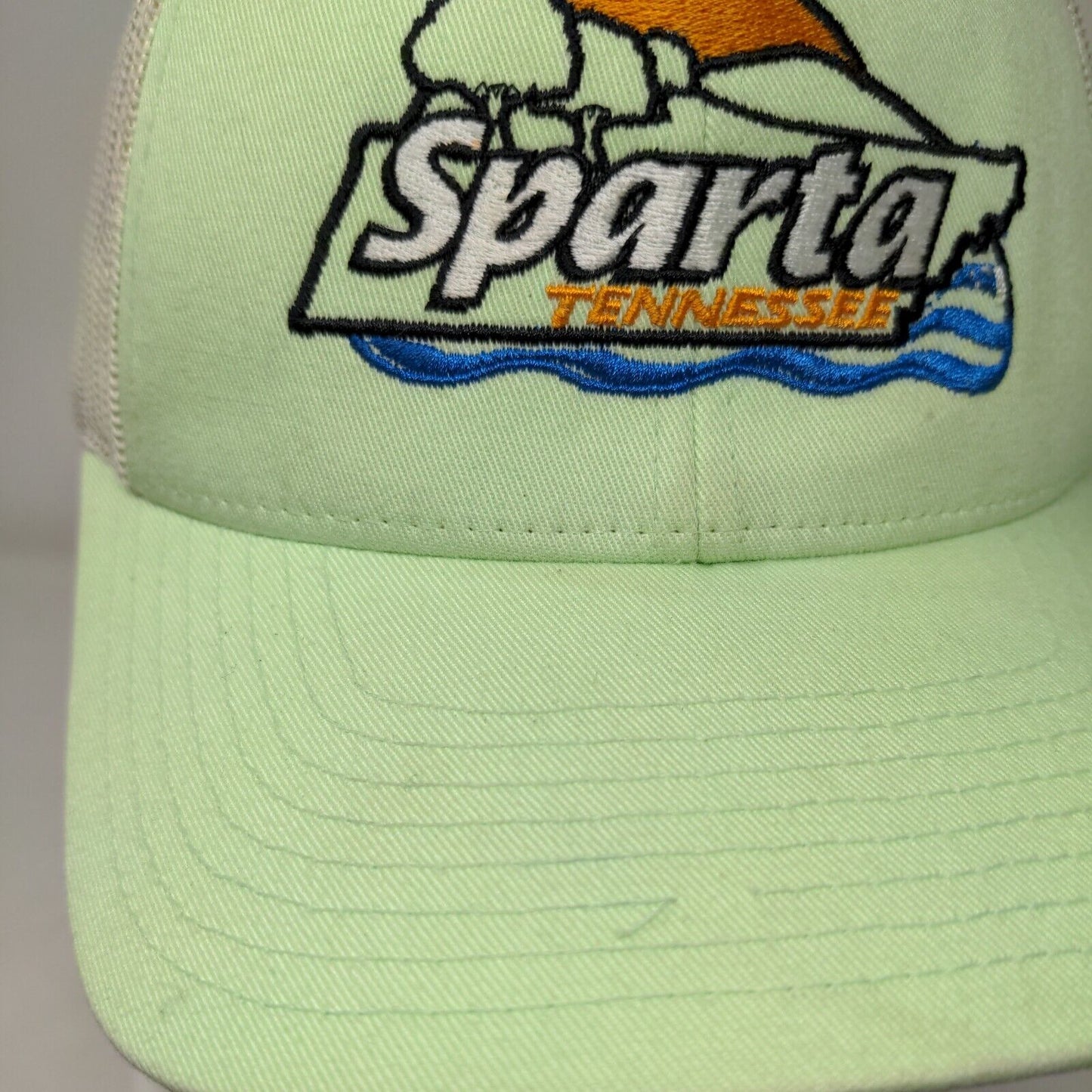 Sparta Tennessee Snapback Trucker Hat Green M/L Embroidered Mesh Back Richardson