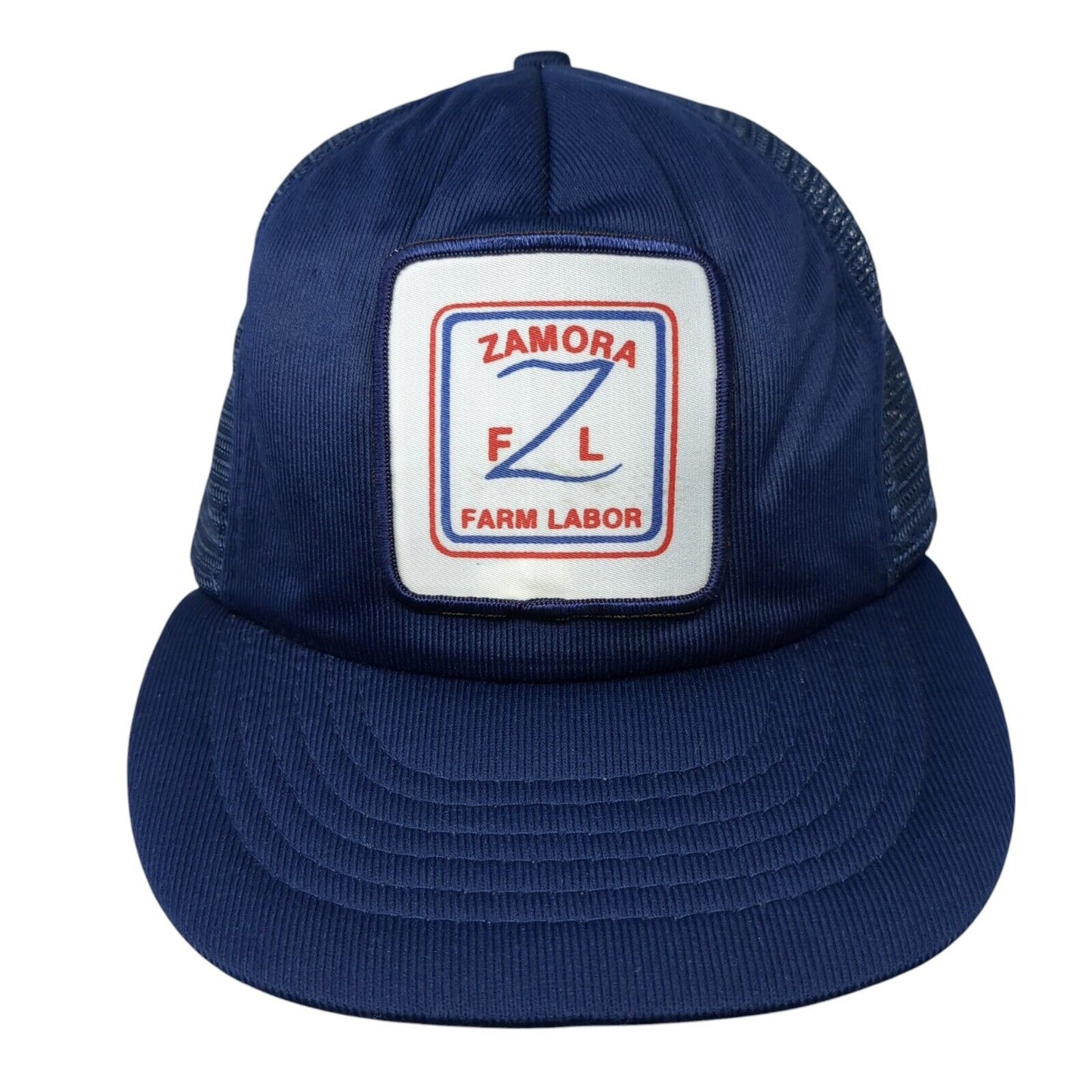 Zamora Farm Labor Snapback Trucker Hat Blue OSFA Mesh Back Kap.II