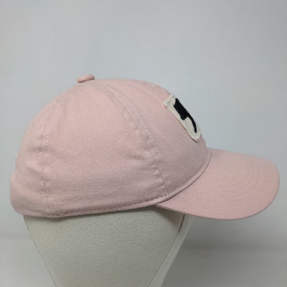 Rae Dunn Women's Stretchy Hat Pink Size OSFM 100% Cotton Patch Bear Logo