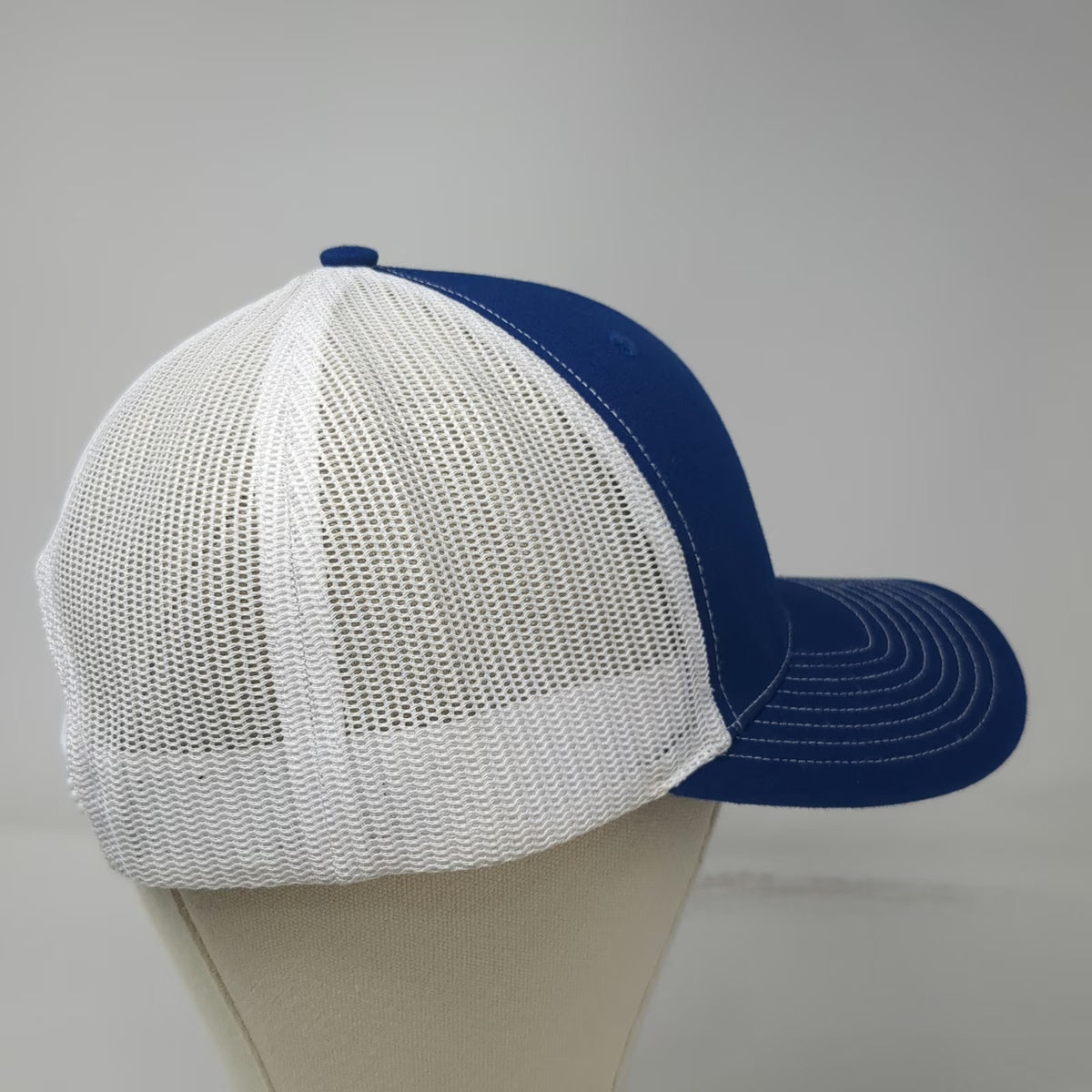 Richardson Trucker Hat Blue OSFM Staton Demolition Mesh Snapback Construction