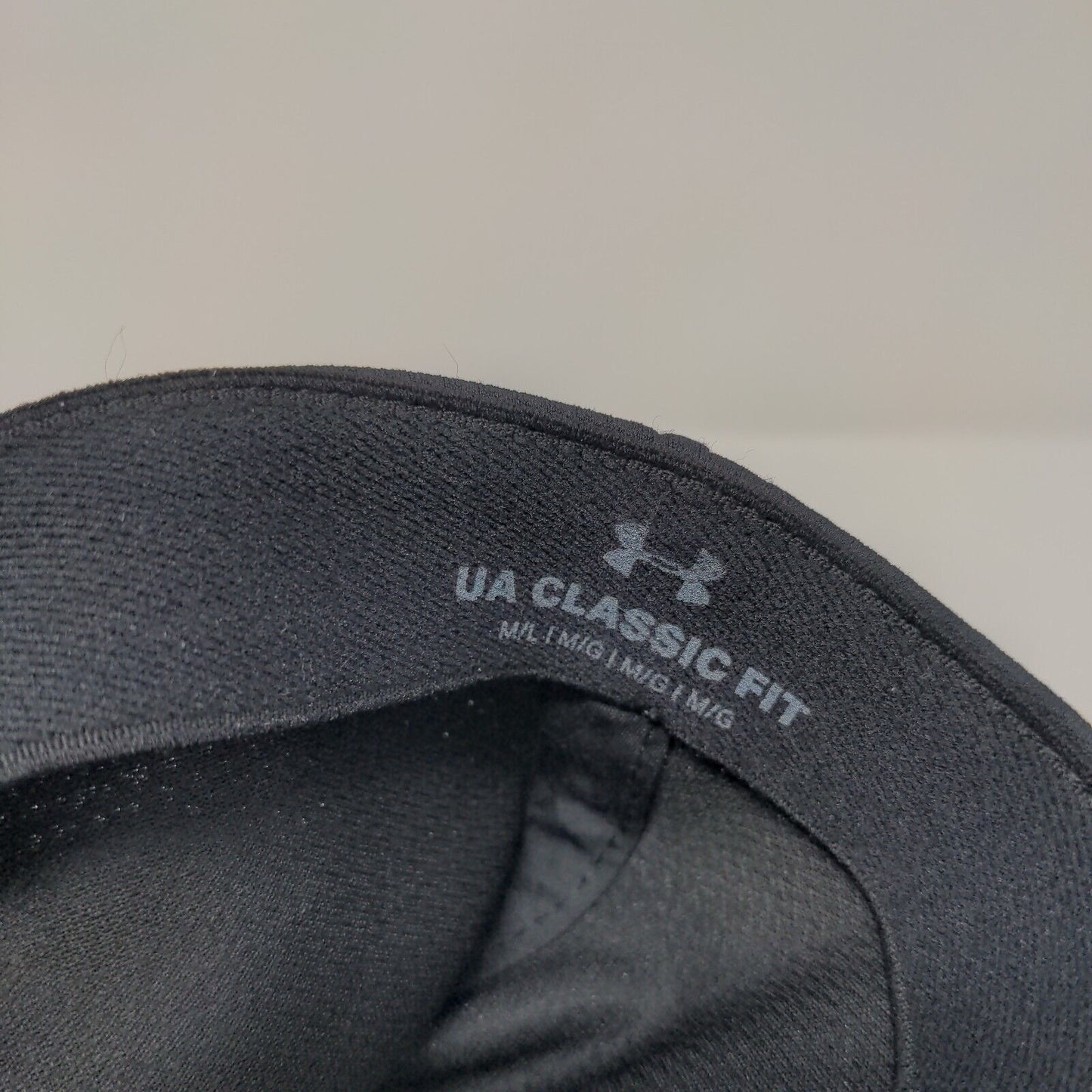 Under Armour Fitted Hat Black M/L Classic Fit Blitzing Embroidered 6 Panel