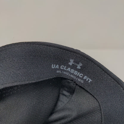 Under Armour Fitted Hat Black M/L Classic Fit Blitzing Embroidered 6 Panel
