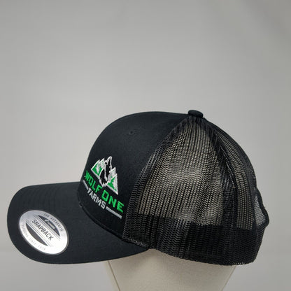 Wolf One Farms Snapback Mesh Back Trucker Hat Black One Size Yupoong