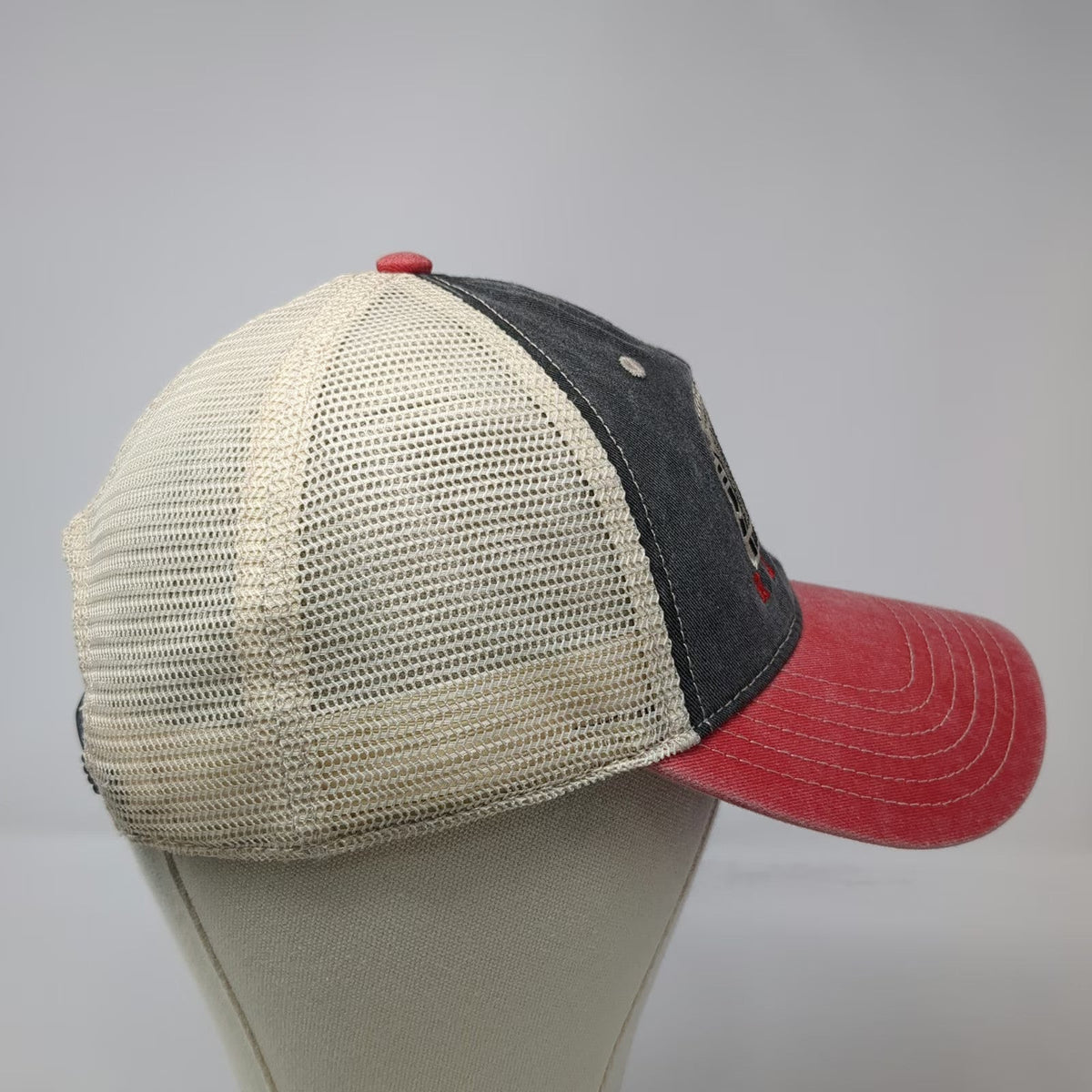 Cap America Trucker Hat Gray Red One Size Ford Rotunda Mesh Snapback hat