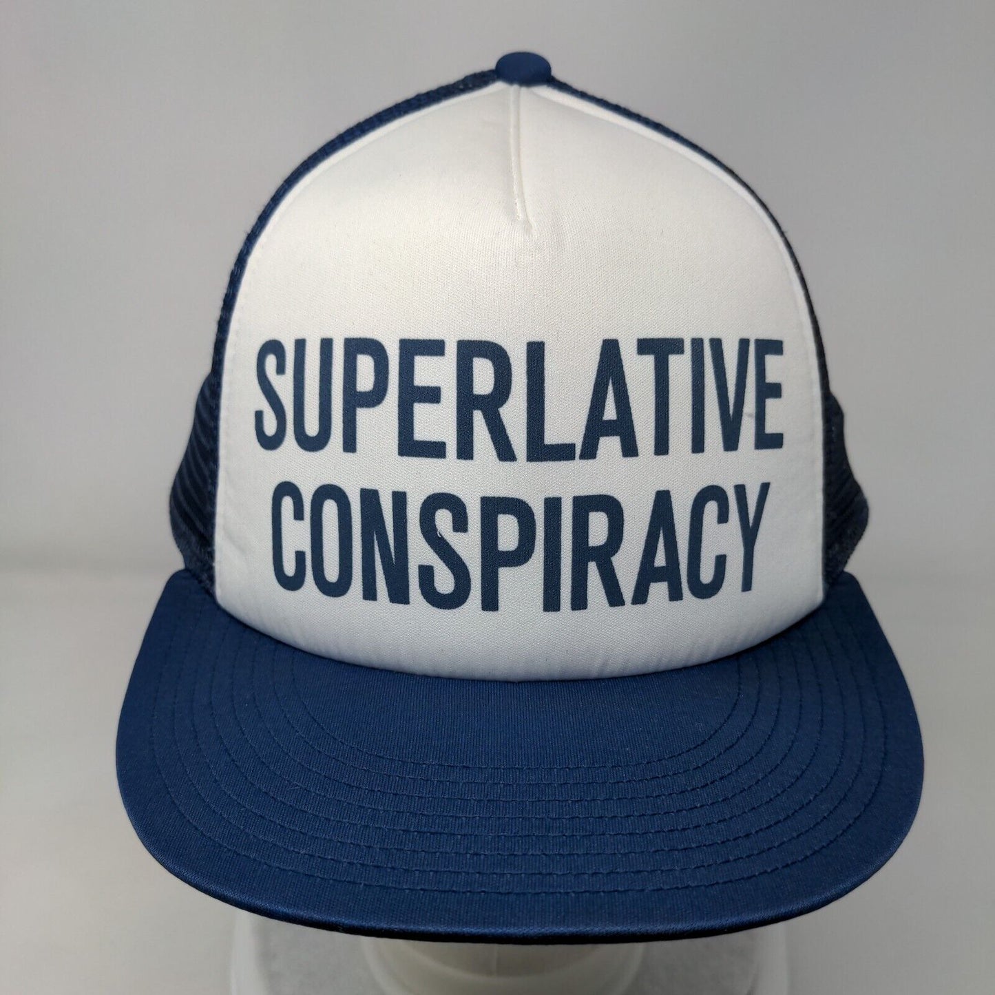 Superlative Conspiracy Snapback Trucker Hat Blue OSFM Mesh Back WeSC