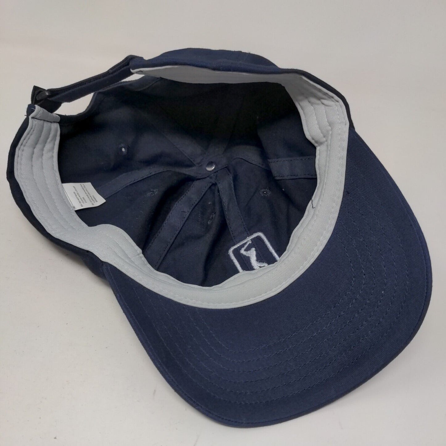 PGA Tour Strapback Hat Blue One Size Adjustable Embroidered Vented Holes 6 Panel