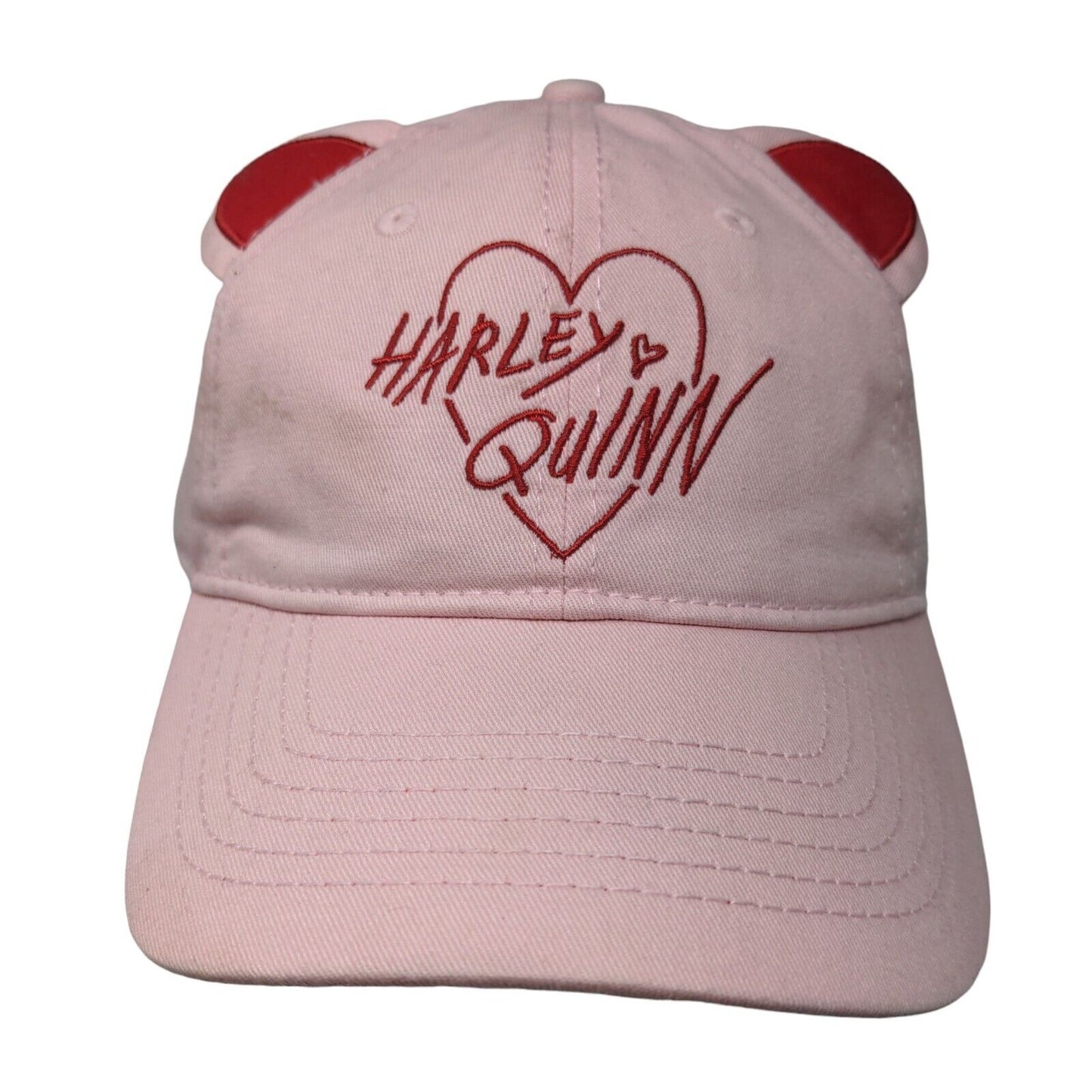 Harley Quinn Cat Ears Slideback Hat Pink OSFM Embroidered Birds Of Prey