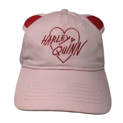 Harley Quinn Cat Ears Slideback Hat Pink OSFM Embroidered Birds Of Prey