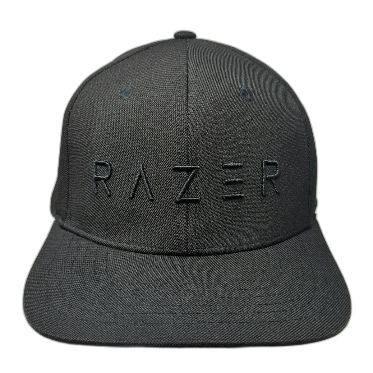 Razer Snapback Black One Size Hat Tonal Logo Gaming Flat Brim For Gamers Snake