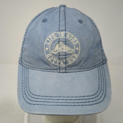 Life is Good Baseball Cap Blue One Size Gotta Run Shoe Embroidered Cotton Hat