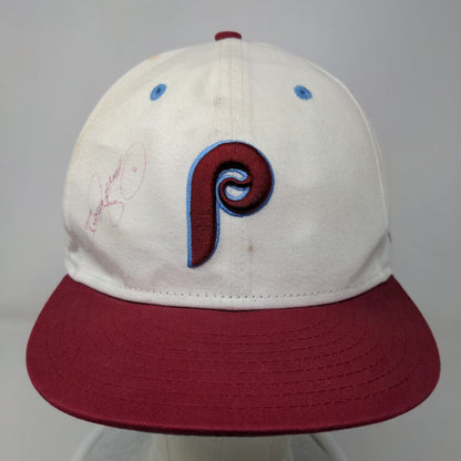 New Era Men's Snapback Hat White OSFM Embroidered Philadelphia Phillies Signed