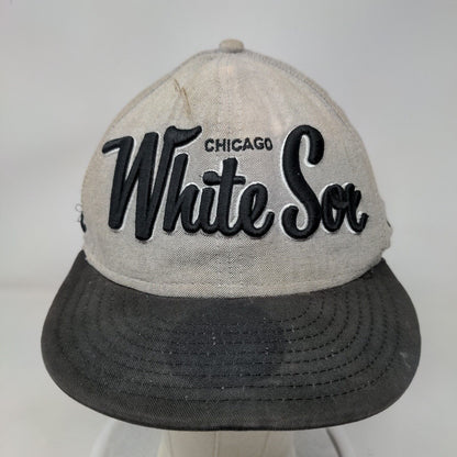 New Era MLB Chicago White Sox Snapback Hat Gray M-L Faded Distressed 9Fifty