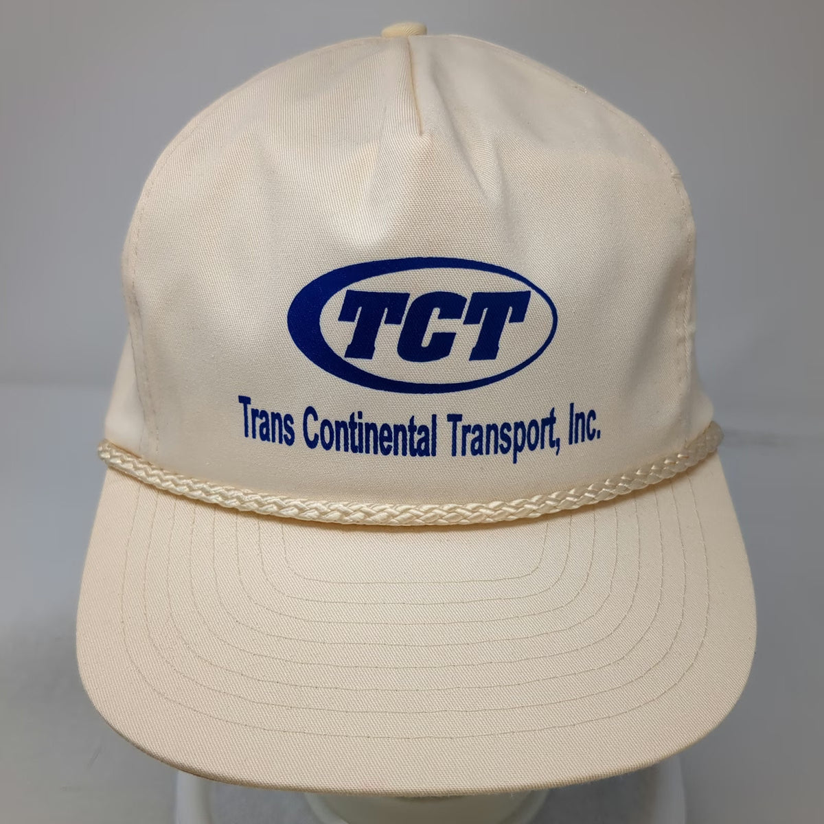 Nissin 5 Panel Beige One Size TCT Trans Continental Transport Rope Hat Slideback