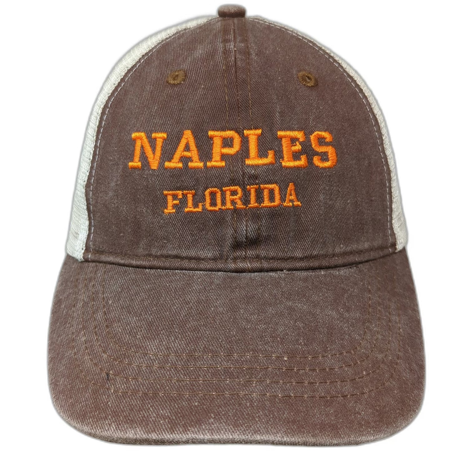 Magu Distributors Brown Baseball Cap One Size Naples Florida Mesh Strapback hat