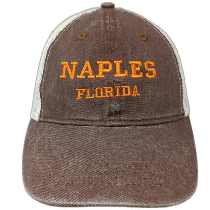 Magu Distributors Brown Baseball Cap One Size Naples Florida Mesh Strapback hat