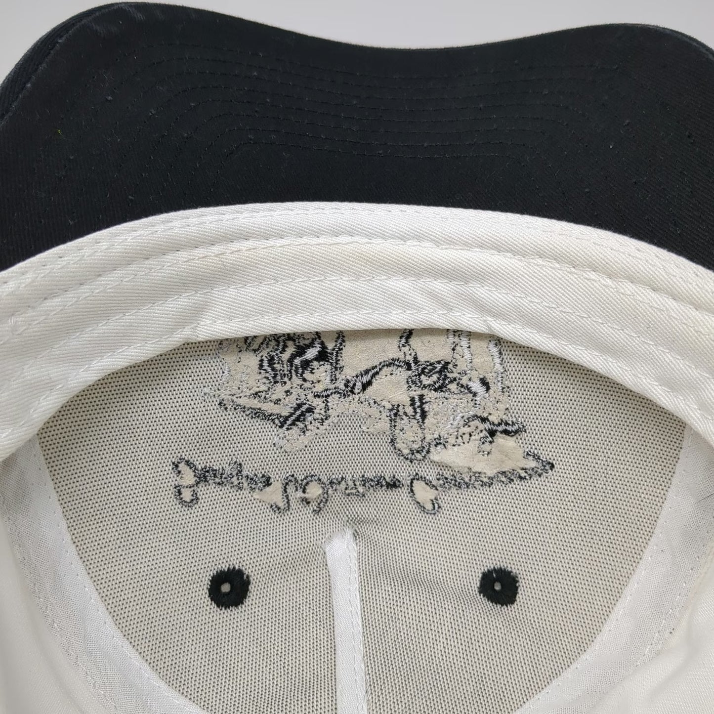 Seager 5 Panel White Black OSFM Rope Hat Snapback Western Cowboy Cotton Steer