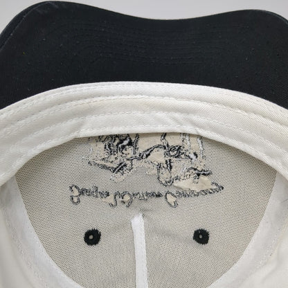 Seager 5 Panel White Black OSFM Rope Hat Snapback Western Cowboy Cotton Steer