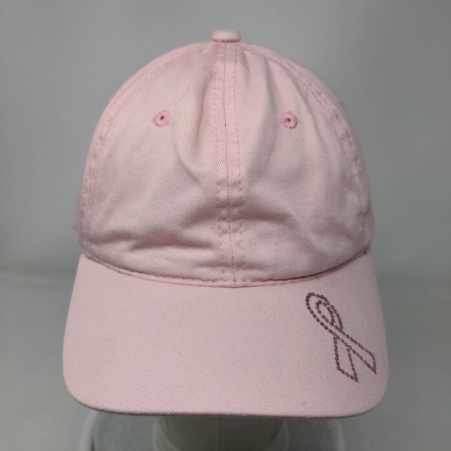 Cancer Awareness Bling Slideback Hat Pink OSFM Adjustable 6 Panel Outdoor Cap