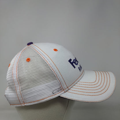 FedEx Racing Men's Snapback Mesh Back Hat White Embroidered Logo Adjustable