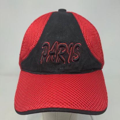 Paris Strapback Hat Red One Size Embroidered Adjustable Colorblock