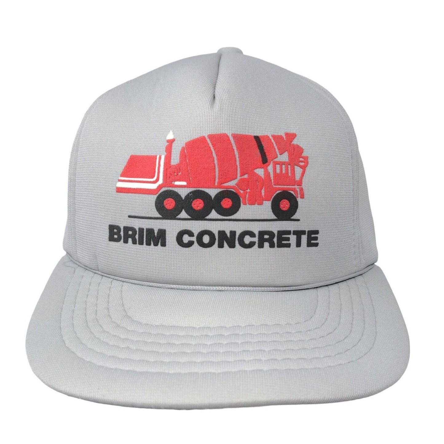 Yupoong Men's Snapback Hat Gray Size OSFA Graphic Brim Concrete Mixer Logo