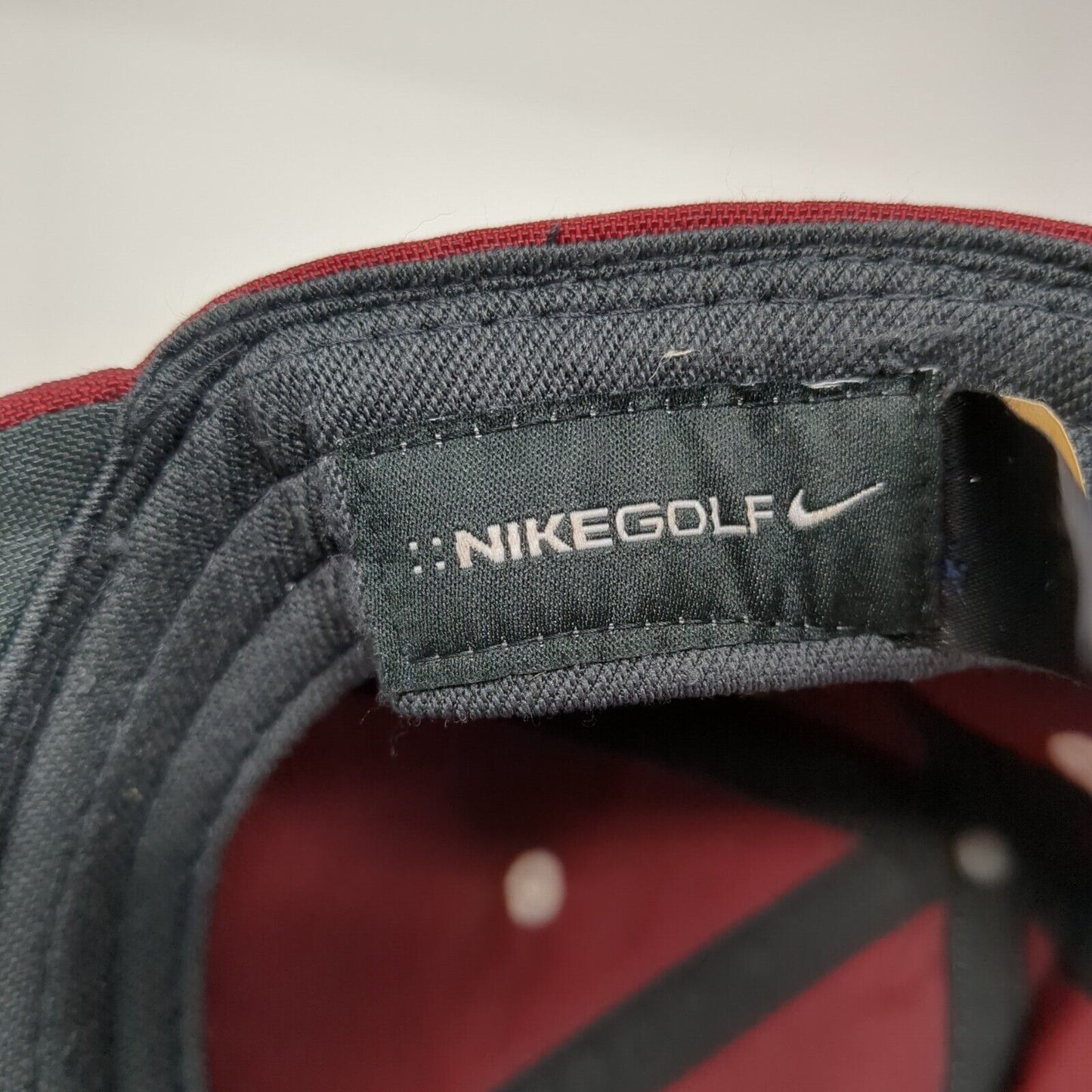 Nike Golf Strapback Hat Red One Size Adjustable Embroidered Swoosh Polyester