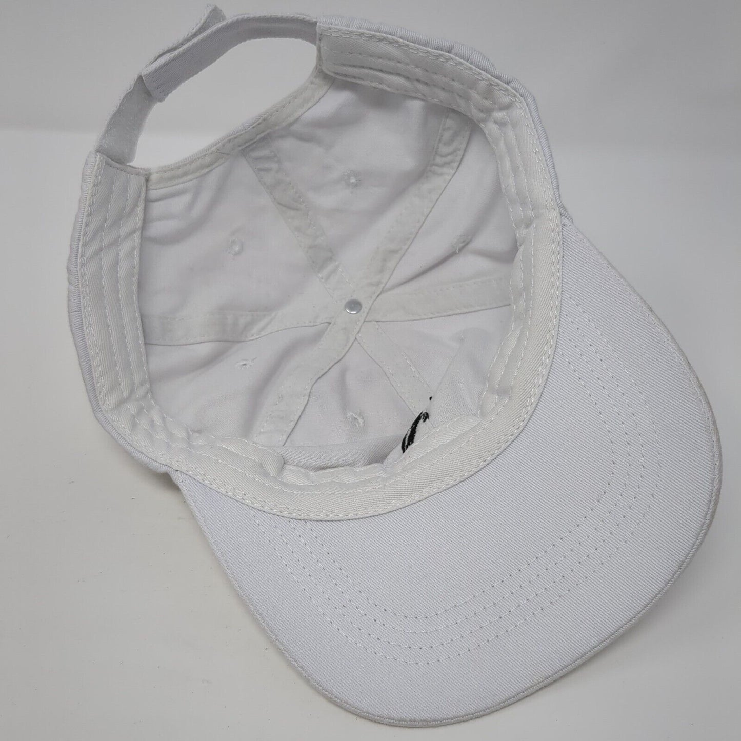 Unbranded Strapback Hat White One Size Adjustable Embroidered Vented Holes