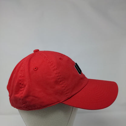 UP 8760 Slideback Hat Red OSFA Adjustable Embroidered 6 Panel Wheels Up Cotton